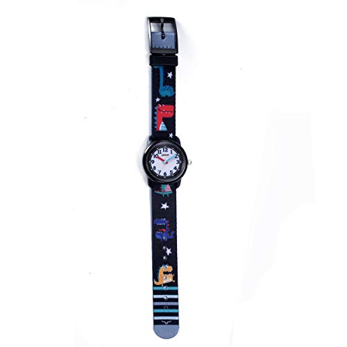 Boy's Kids Children Watch,3D Cute Cartoon Breathable Fabric Band Japanese-Quartz Wristwatches Time Teacher Gifts Watches for Kids Boys Toddlers (Dinosaur)4