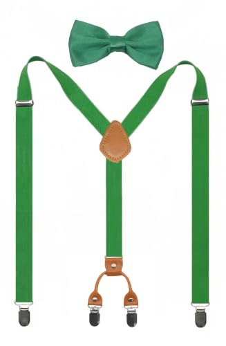 Image of Men's Suspenders Bowtie Set Elastic Y Shape Style Women's Suspenders Bowtie For Wedding&Formal Events