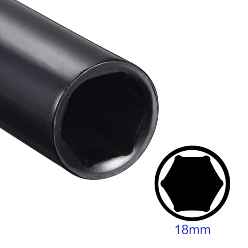 MACHSWON 2Pcs 1/2 Inch Drive - 18mm Deep Impact Socket with 6 Point Design, Heat-Treated Cr-V Steel 150mm Length, Metric Sizes - Image 3