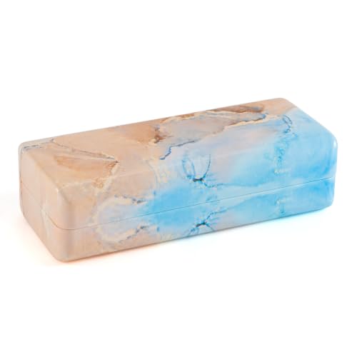 Image of TRIUMPH VISION Sunglasses Case Hard Shell Glasses Case Eyewear Eyeglasses | Sunglass Eyeglass Hard Case for Women and Men Metal PU Leather Lined Storage with Microfiber Cleaning Cloth Protection