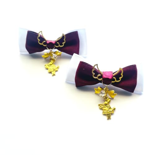 (小野寺屋/ペンギンランド)【ヘアクリップ/左右2個セット】ミニミニアリスのウサギの音楽隊【 ロリータ ゆめかわいい ゴスロリ ヘアクリップ ヘアピン ヘアアクセサリー コスプレ 量産型 地雷系】 (ワインレッド×ホワイト)