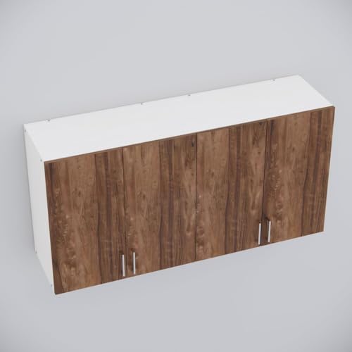Image of Door Multipurpose Storage Cabinet & Adjustable Shelf | Space Organizer | Termites Resistance | Wall Mounted for Office, Kitchen Finish (Cochwood Brown & Highland Pine, Door 4)
