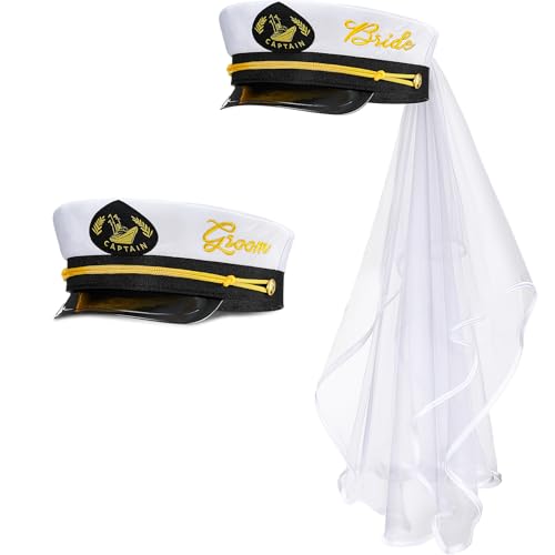 Chapeau de capitaine de mariage lot de 2 à offrir pour une future mariée et sa fête