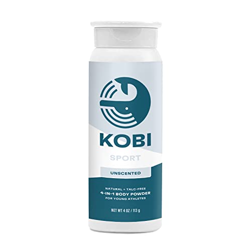 Kobi Deodorizing Body & Foot Powder - Absorbs Sweat & Stops Chafing - Natural & Talc-Free - For Kids & Teens - Unscented