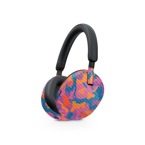 Image of MightySkins Carbon Fiber Skin Compatible with Sony WH-1000XM5 Headphones - Pop Camouflage | Protective, Durable Textured Carbon Fiber Finish | Easy to Apply