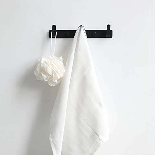 3 Hooks Matte Black Bathroom Towel Hooks Mounted Wall Adhesive Heavy Duty Farmhouse Bath Coat Stick On Rack Hat Wall Hook Sticky Black Kitchen Robe Rack Coat Hook Black 3 Hooks Rack Towel For Bathroom #TOP2