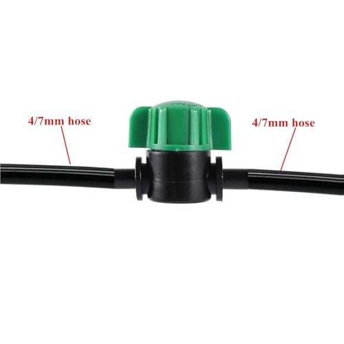 Válvula de goteo 4/7 mm para riego de jardín con púas de control 4