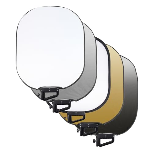 Rollei Réflecteur 5 en 1 Pliable 72 x 90 cm Diffuseur Lumiere Photo Léger et Compact 700 g pour Studio et Éclairage Extérieur avec Sac de Transport, Reflecteur-Lumiere-Photo-Studio-Pliable