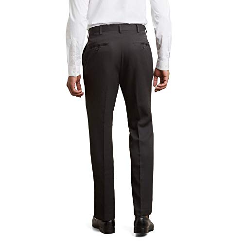 Kenneth Cole REACTION mens Urban Heather Slim Fit Flat Front dress pants, Black, 32W x 30L US by Kenneth Cole REACTION - Used condition - Image 2