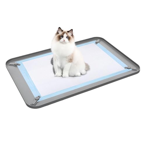 Plateau Chien,Bords Hauts en Silicone Anti-Débordement Antidérapant | Support De Tapis d'apprentissage Intérieur Chiot - pour La Maison Le Dortoir L'Appartement Le Salon Le Sol Et La Couverture