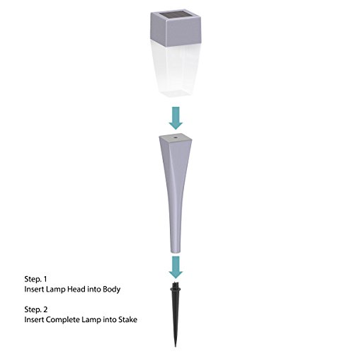 Solar Powered Lights (Set Of 24)- Led Outdoor Stake Spotlight Fixture For Gardens, Pathways, And Patios By Pure Garden-Silver #TOP4