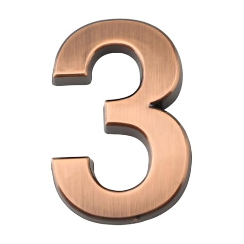 Targhetta per porta con numeri 3D lucidi per esterni, per camere d'albergo, appartamenti, uffici e cassette postali, in resina ABS (3)