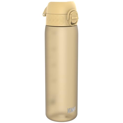 ION8 Vattenflaska, 500 ml/18 oz, Läcksäker, Lätt att Öppna, Säkert Lås, Diskmaskinssäker, BPA-fri, Hygieniskt Lock, Bärhandtag, Passar i Mugghållare, Lätt att Rengöra, Luktfri, Öken