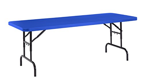 NPS® 30 x 72 Height Adjustable Heavy Duty Folding Table, Blue