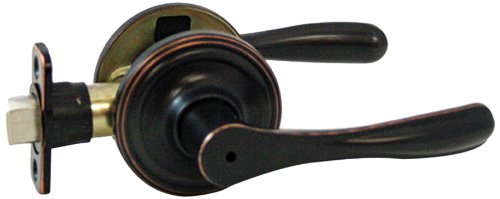 Lewis Hyman 1732105 Atlas Bronze Privacy Straight Door Lever With Door Latch, Oil Rubbed Bronze