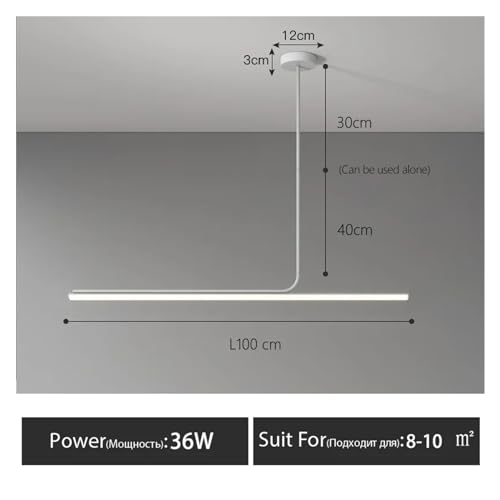 Suspension LED blanche de 100cm pour éclairage de bureau moderne