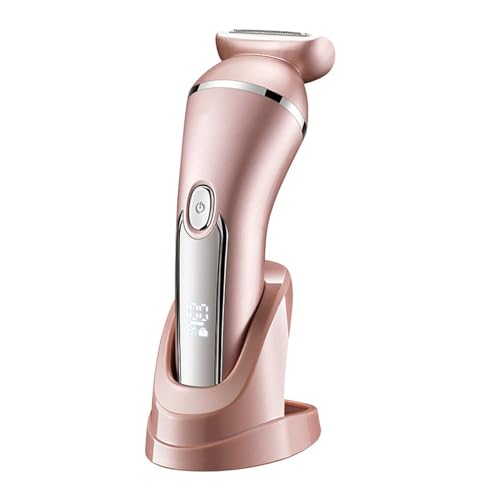 3 in 1 Electric Bikini Trimmer for Women Hair Groomer Painless Removal Non Allergenic Rechargeable Bikini Clipper with 3 Heads Pink