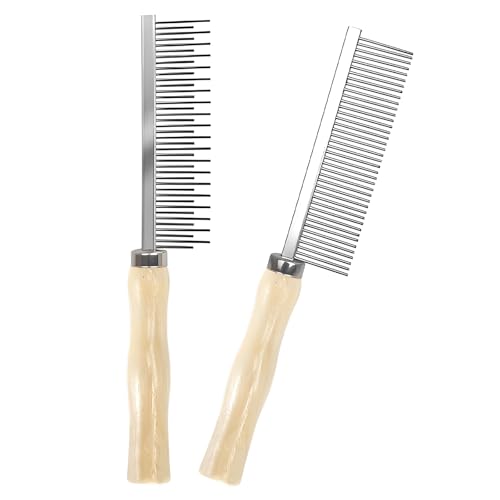 Detangling Comb for Cats Dogs Detangling Pet Hair Grooming Circular Teeth Modified Comb for Long Short Haired Cats Pets 2 Pcs