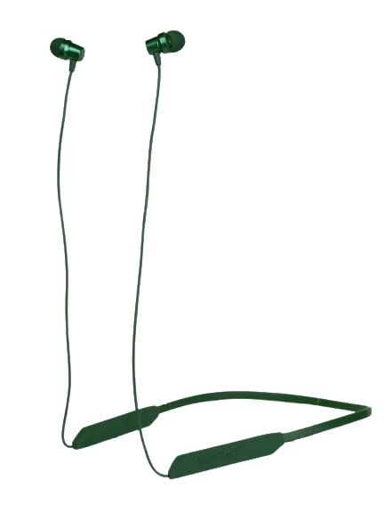 Blantech Earphone Bluetooth Wireless Neckband Flexible in-Ear Headphones Headset with Mic, Extra Deep Bass Hands-Free Call/Music, Sports Earbuds, Sweatproof (Green)