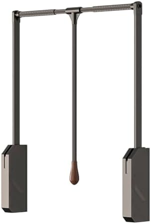 Closet Hanging Clothes Rod, Laundry Room Pull Down Closet Rod,Retractable Heavy Duty Rods Hanging Clothes,Damping Buffer 66.13lbs Load Capacity for Wardrobes Adjusta(Color-for 560~660mm Openings