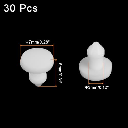 Image of MECCANIXITY Silicone Snap in Locking Hole Plugs Rubber Panel Seal Cover Flush Type Panel Round for Kitchen Rubber Bulkheads Waterproof Sealing Plugs 3mm /0.12 Inch Diameter White,Pack of 30