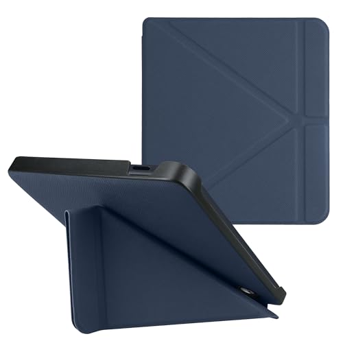 kwmobile Hülle kompatibel mit Kobo Libra 2 Hülle - Kunstleder Case - eReader Schutzhülle - Cover Dunkelblau