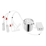 Elektrische Kuhmelkmaschine, 2in1 Vollautomatische Pulsierende Vakuum Melkmaschine für Kühe und Ziegen, 43-46 Puls/min, Tragbar & Leicht (5L)