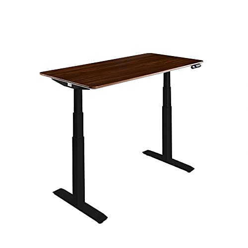 Image of Seville Classics AIRLIFT Pro S3 54 inch Solid-Top Commercial-Grade Electric Adjustable Standing Desk (51.4 inch Max Height) Table - Black /Walnut