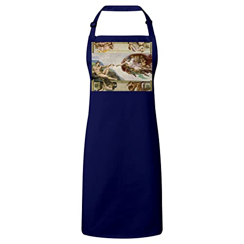 Tablier cuisine premium navy cadeau idéal art Vatican Michel-Ange