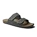 REEF Cushion Tradewind SL Mens Fashion Slides, Adjustable Vegan Leather Straps, Ultra Soft Cushion Footbed, Grey/Tan, 8