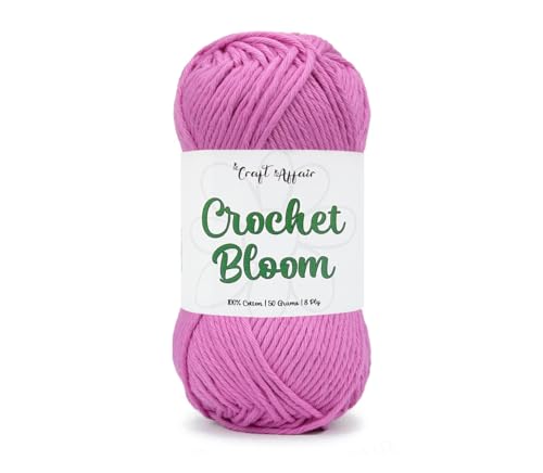 Image of Craft Affair | Crochet Bloom Cotton Yarn 8ply (2mm, 77Meter, 50Gram) 100% Pure Cotton | Knitting Yarn | for Embroidery, Craft & DIY Project: Pink