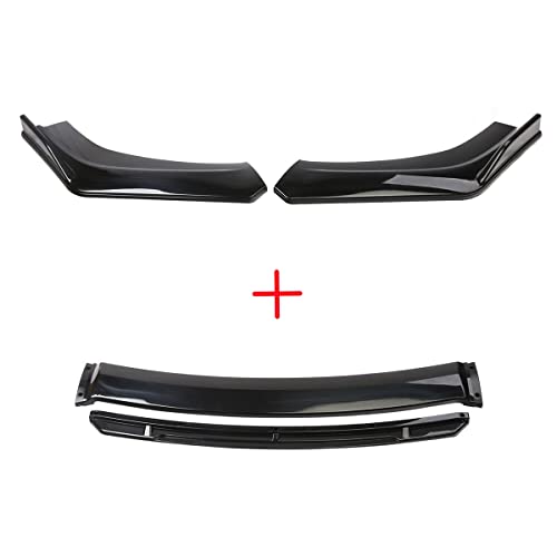 Arkdeffon Universal Front Bumper Lip 4Pcs Chin Spoiler Splitter Body Kit Fit For Most Cars (Glossy Black) #TOP1