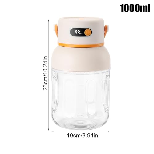 Licuadora portátil de 1000 ml con gran capacidad y batería recargable USB 7