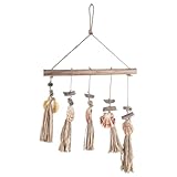  Suspension déco Mer : Mobile en Bois flotté, Coquillage et algues Marine, L 30 cm