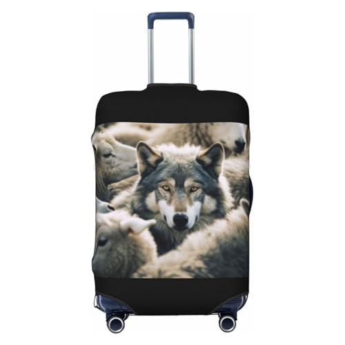 Wolf And Sheep Travel Luggage Cover Suitcase Protector Bag, Fits 18-32 Inch Luggage, Dust-Proof Suitcase Sleeve For Kid And Adult,Medium