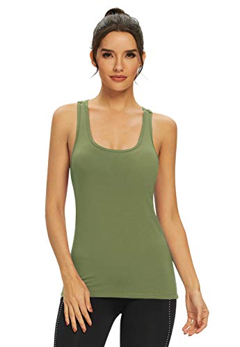 Image of Femdouce Workout Tank Tops for Women Basic Racerback Tank Top Soft Athletic Sleeveless Yoga Shirts -4Pack