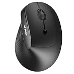Seenda MOU200 Bluetooth Ergonomic Mouse, Multi-Device (2 BT + 2.4G USB) Wireless Vertical Mice with 3 Adjustable DPI (2400-1600-1000) for Windows/Mac OS/PC/Laptop/MacBook/iPad/Tablet, Black