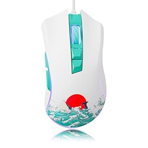 XVX Wired Gaming Mouse, 12000 DPI RGB Gaming Mouse, coral sea