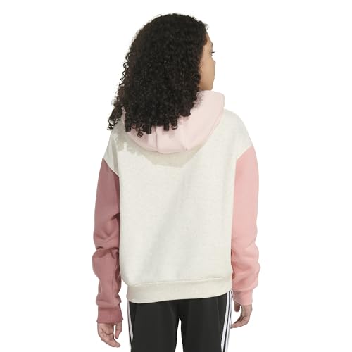 adidas Girls' Long Sleeve Graphic Fleece Hooded Pullover4