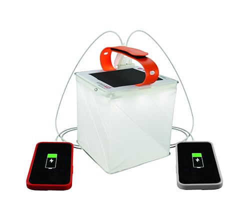 LuminAID Survivor Solar Lantern with Dual Phone Charger - Inflatable LED Lamp for Camping Hiking and Travel - Emergency Light for Power Outages Hurricane Survival Kits