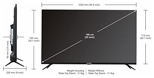 Image of Hyundai 140 cm (55 inches) Frameless Series 4K Ultra HD Smart LED TV UHDHY55WSR4BYI5 (Black)