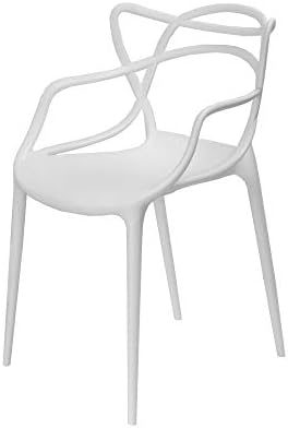 Mid-Century Molded Plastic Curve Dining Chair (Set of 2), White - Thumbnail 2