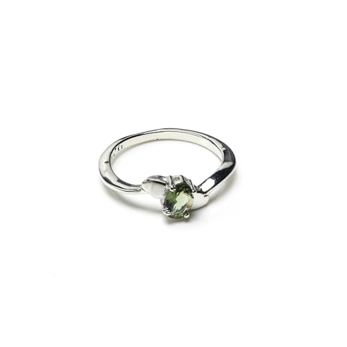 Bague en moldavite pour homme en argent, cadeau de mariage idéal