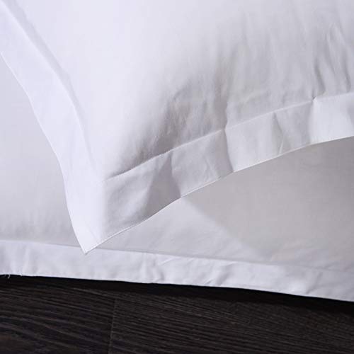 Gyulin Pack of 2 100% Cotton 300 Thread Count European Square Pillow Shams Envelope Style Pillow Cover Pillowcase Pillow Protector Cushion Cover Non Zippered Only Cover No Insert 65x65CM White - Image 3