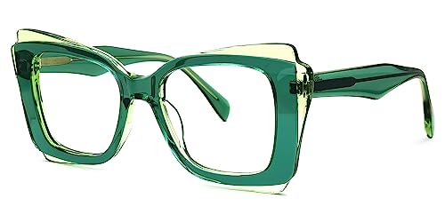 Image of VOOGLAM Oversize Rectangle Blue Light Blocking Glasses for Women Anti UV Eyestrain Eyewear Cheyenne