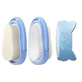Wishbird Baby Cradle Cap Brush & Comb Set, 3-in-1 Scalp Brush, Curved Comb & Soft Sponge | BPA-Free Cradle Cap Treatment Kit for Newborns & Infants 0-12 Months, Flakes Removal, Light Blue