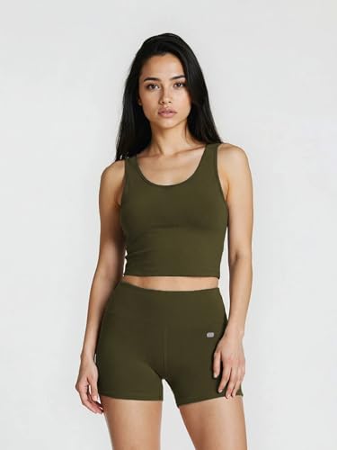 Image of Sfytt Women's High Waist Biker Shorts for Gym, Workout, Yoga & Running, 4 Inch Compression Activewear Shorts, Stretch Polyester Spandex Fabric