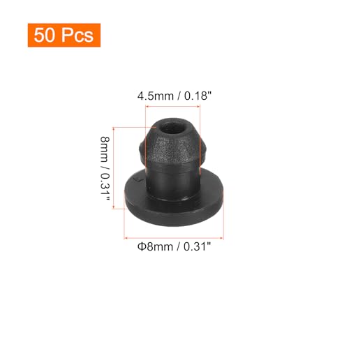 Image of MECCANIXITY Silicone Snap in Locking Hole Plugs,Rubber Panel Seal Cover Flush Type Panel Round for Kitchen Rubber Bulkheads Waterproof Sealing Plugs 4.5mm /0.18 Inch Diameter Black,Pack of 50