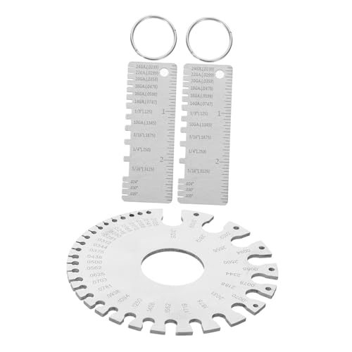 3 piezas de calibrador para soldadura, herramienta precisa para medir espesores de alambre y metal, diseño compacto y portátil para uso en campo o taller miniatura 1