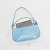 YIUOR Handtasche mit Kettenriemen, Retro-Kunstleder, Krokodilleder-Clutch, klein, für Damen, Blau #5